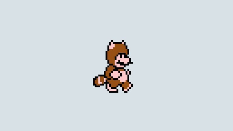 Tanooki Mario pixel art animated in CSS