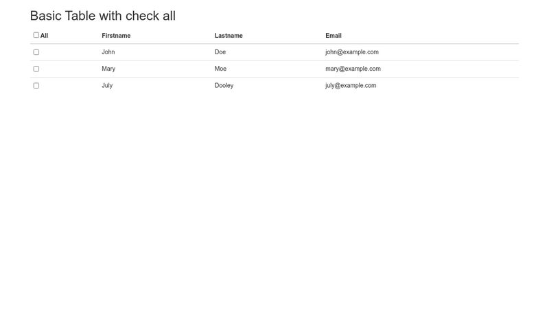 Basic Table With Check All