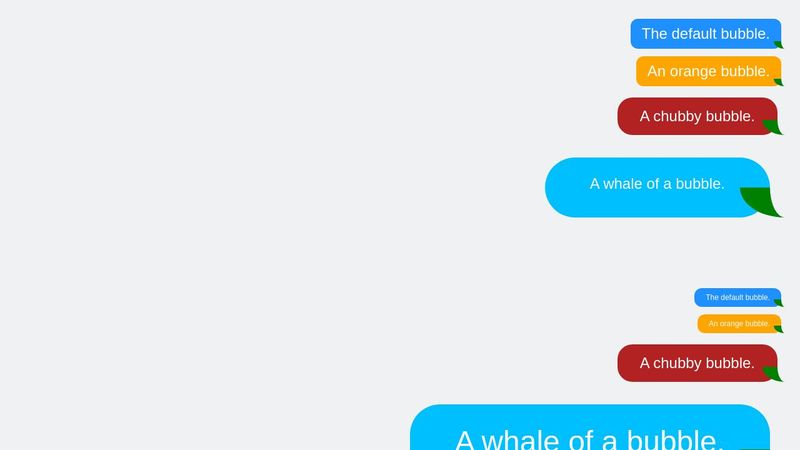 Pure CSS iOS Chat Bubbles Sass Mixin