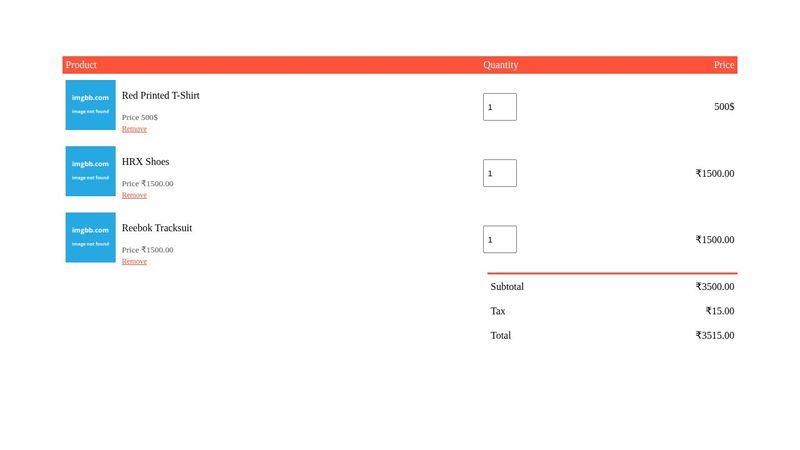 Ecommerce Website - HTML, CSS & JavaScript (Cart)