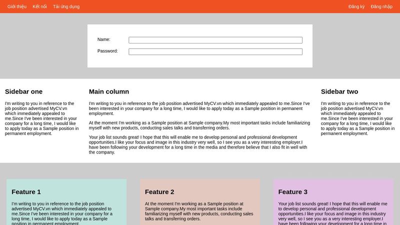 Template practice flex box CSS