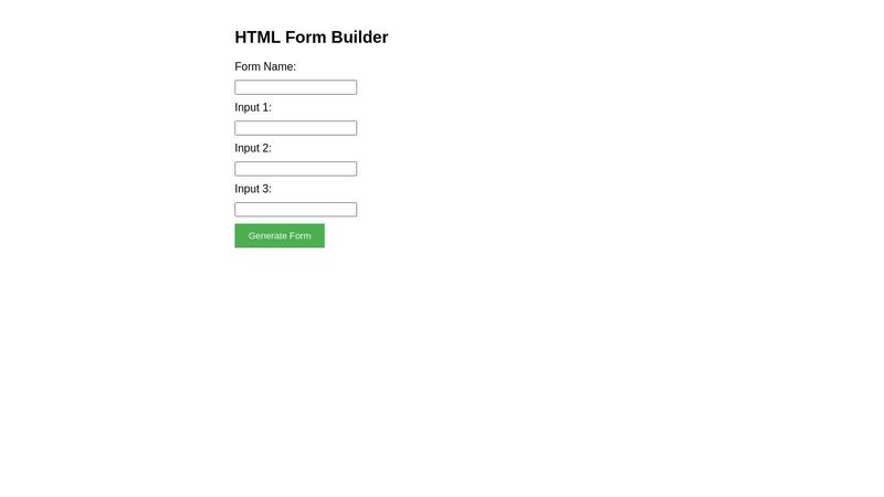 HTML Form Builder