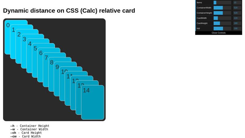 Dynamic distance between card with only CSS (Calc) + Settings (GUI)