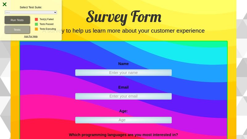 Survey Form example
