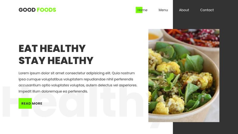 Responsive Food Website With HTML, CSS and JS
