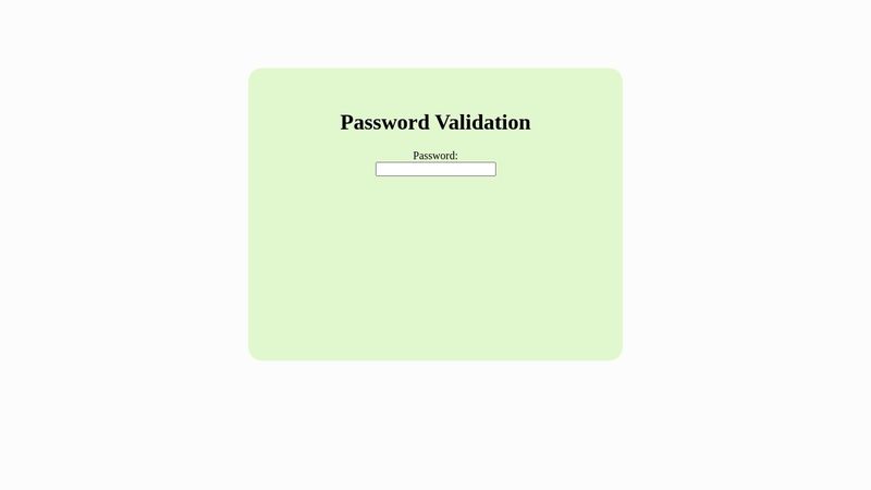 Password Validation