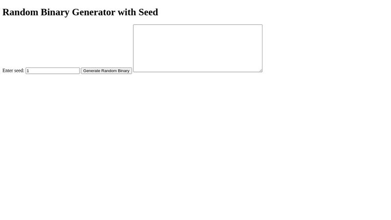 binary code generator by seed.