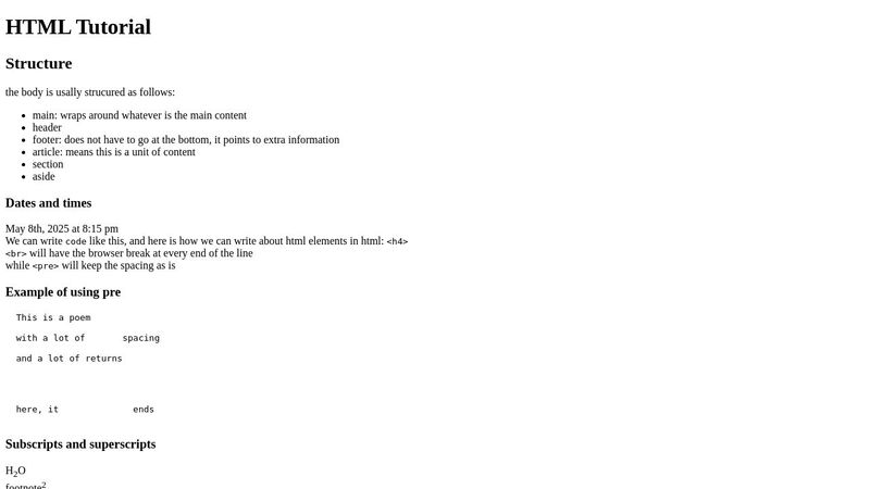 html practice