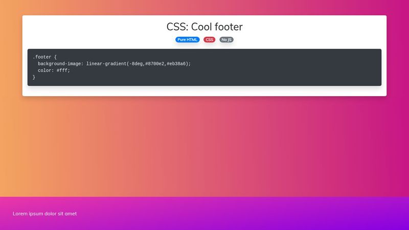 CSS: Cool footer