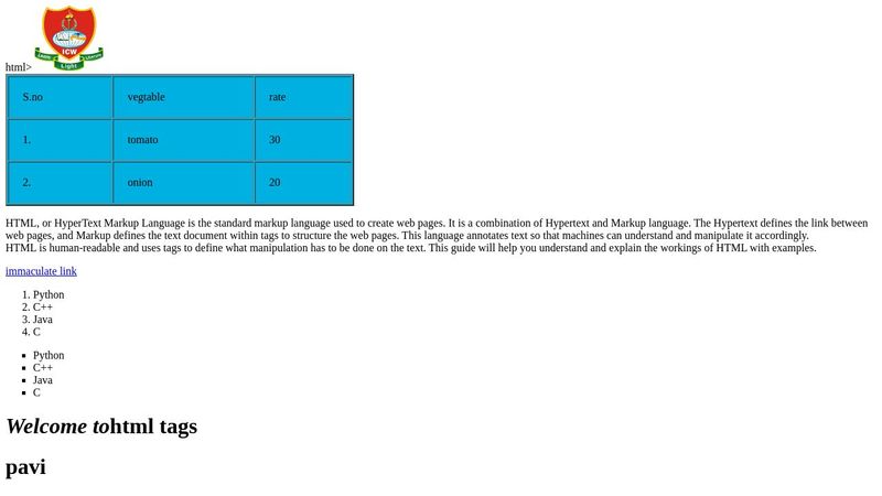Html task