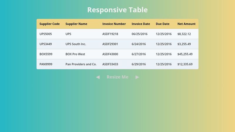 Responsive Table
