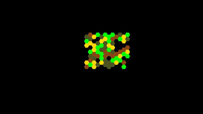 three.js Game of Life Honeycomb