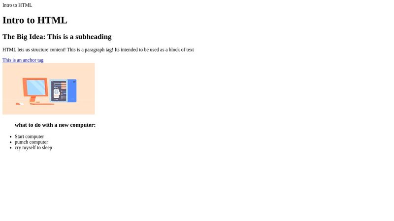 Intro to HTML Lesson Starter