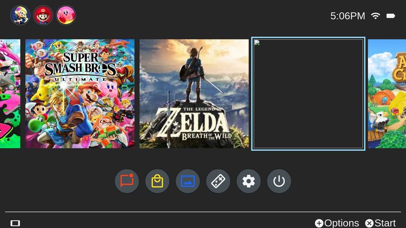 Nintendo Switch Home Screen