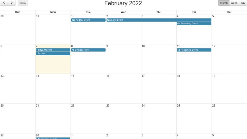 FullCalendar + custom popover