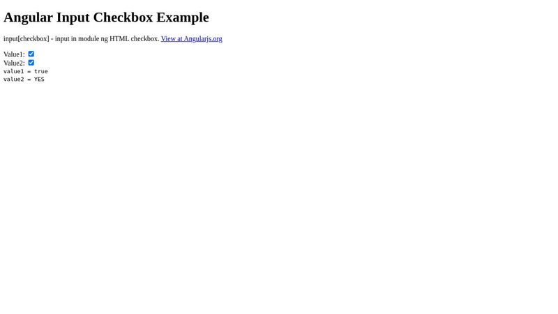 Angular Input Checkbox Example