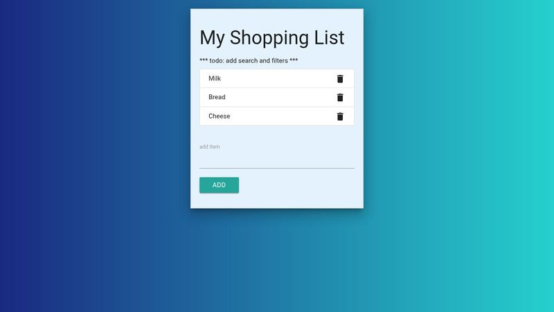 AngularJS Shopping List