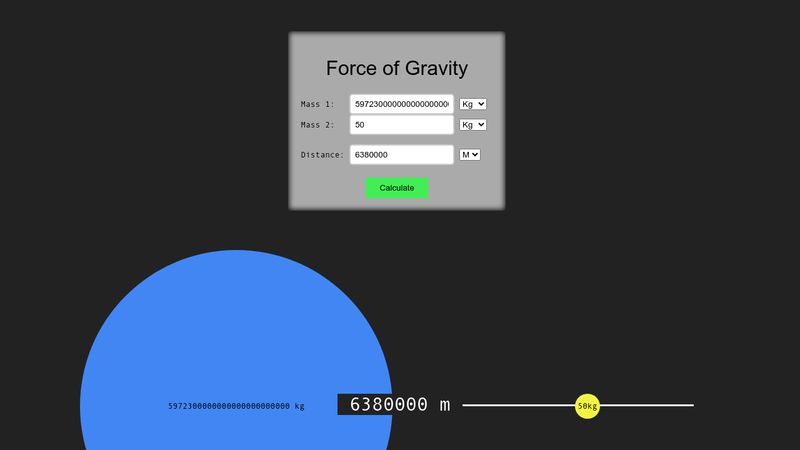 Force of Gravity Calculator