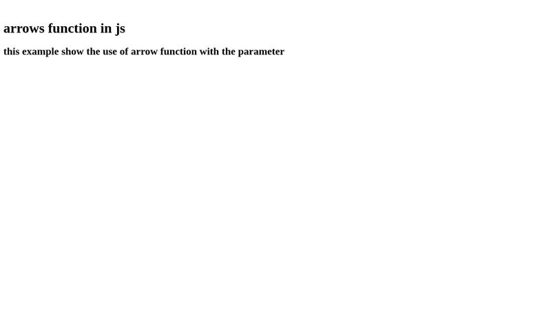 arrows function in js parameter
