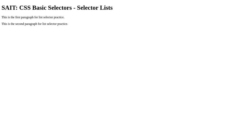 CSS Basic Selectors – Active learning 4 📢: Practice Selector Lists