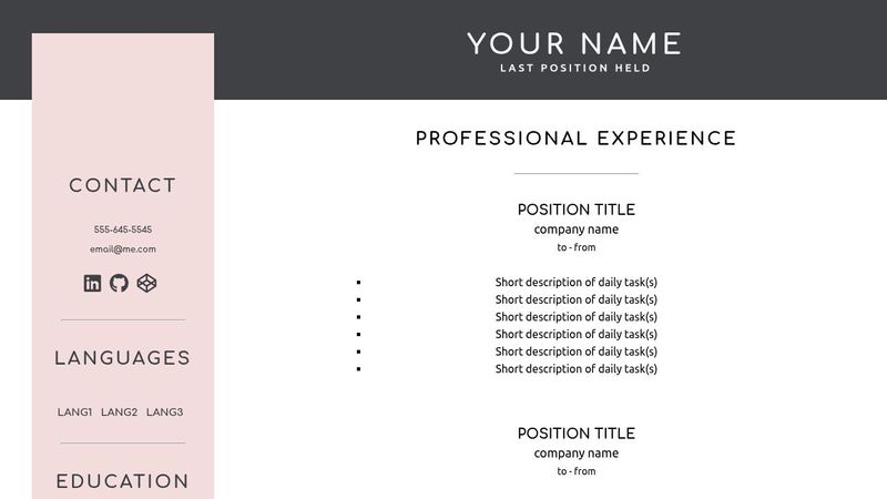 HTML RESUME TEMPLATE