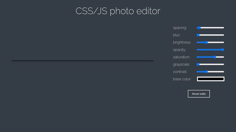 CSS/JS photo editor
