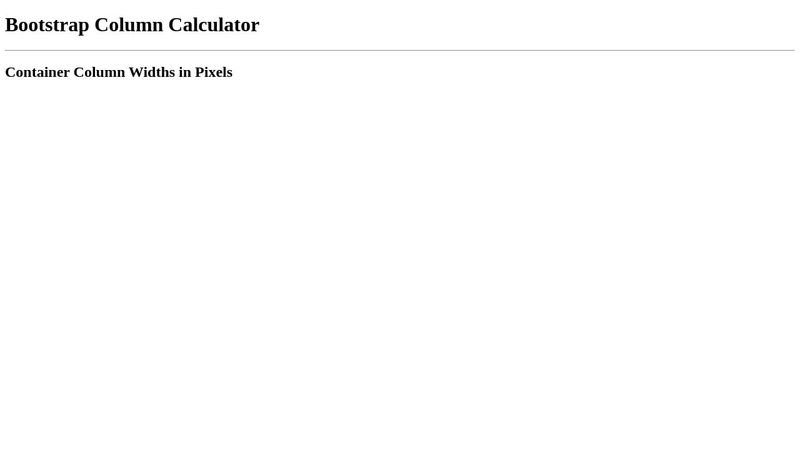 Bootstrap Column Calculator