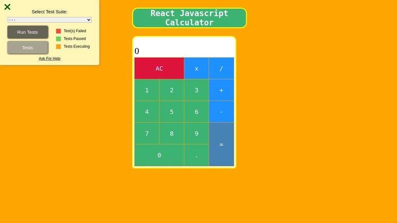 Javascript Calculator Exercise using React