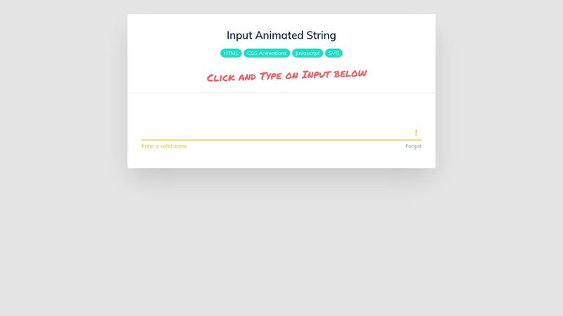 Input Animated String