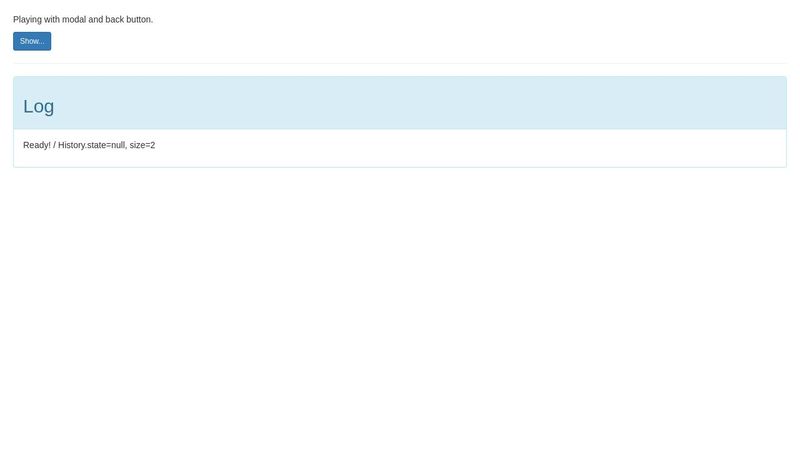 JS - Closing Bootstrap modal using the back button