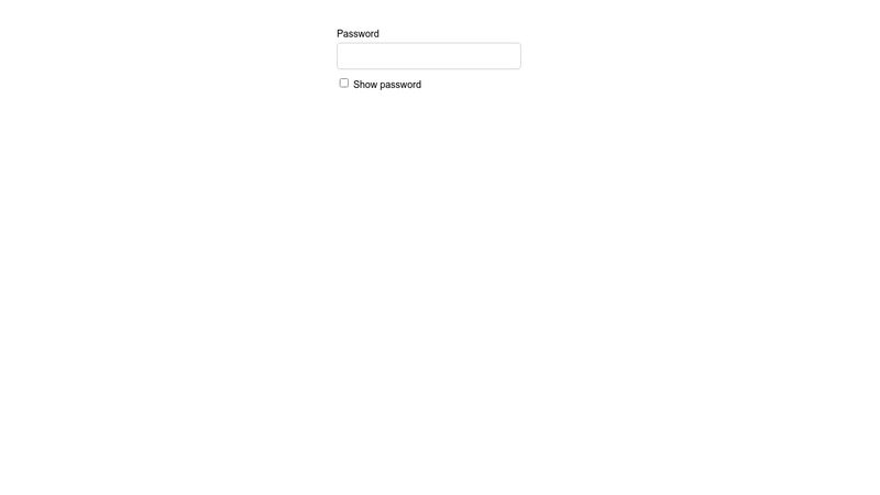 Show password checkbox