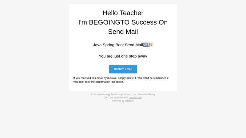 Simple HTML Confirmation Email Template