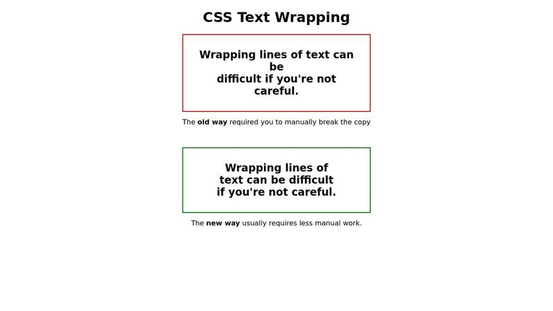 CSS Text Wrapping