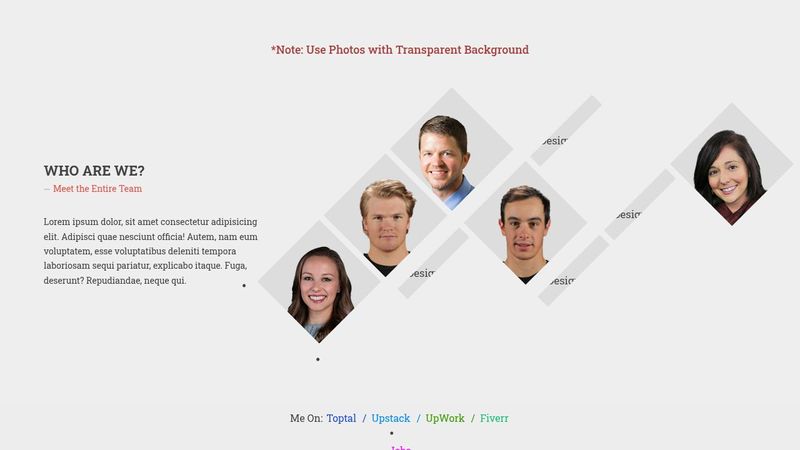 Nice Diamond Shape Responsive Team Members