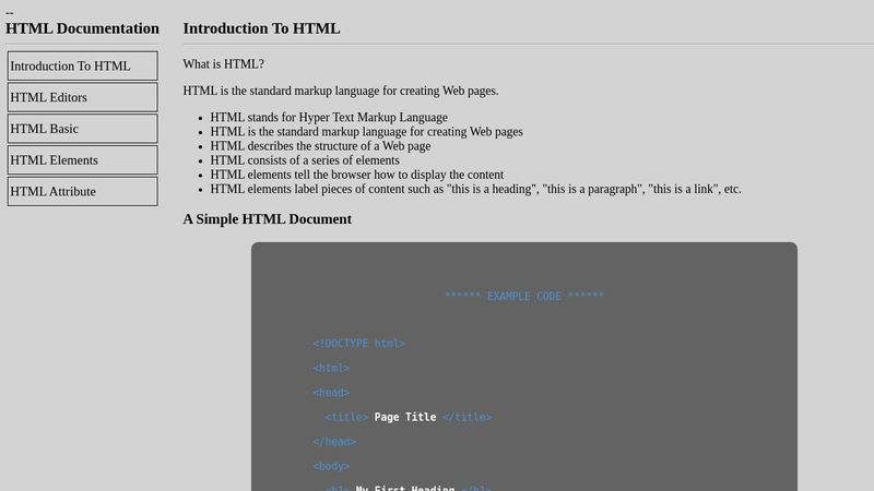 HTML Technical Documentation