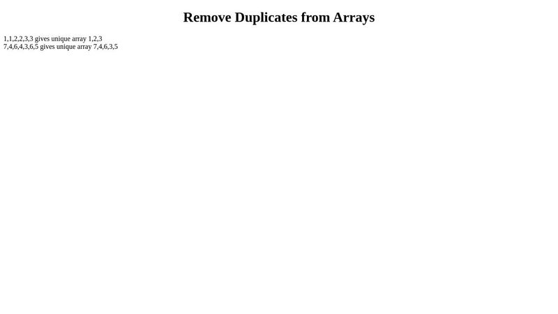 Remove Duplicates from Arrays