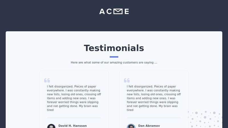 Tailwind CSS Responsive Testimonials Component