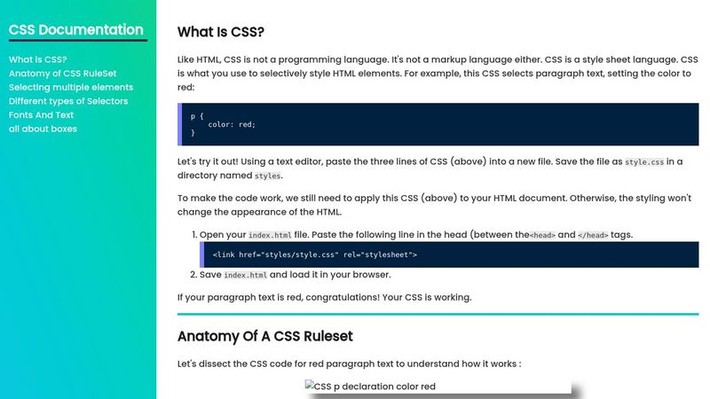 Technical Documentation template html css
