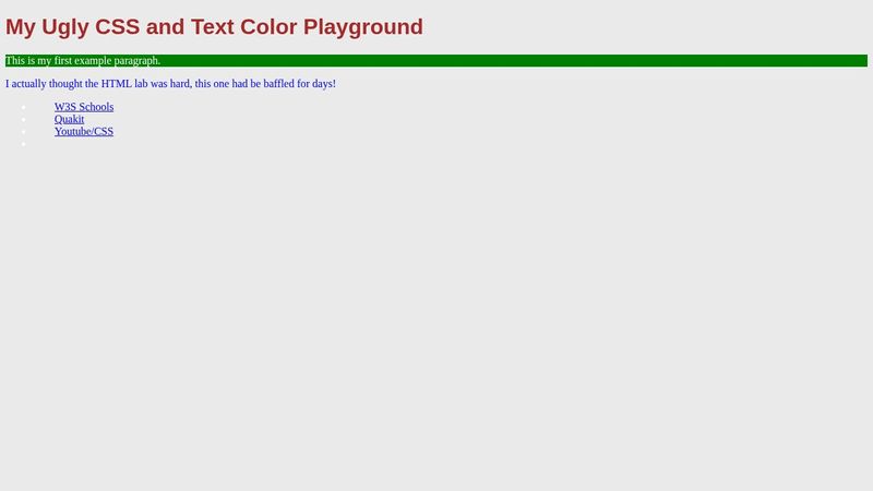 CSS Color and Text Practice