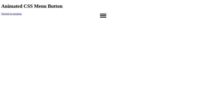 Animated CSS Menu Button