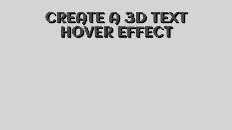 3d Text Hover Animation