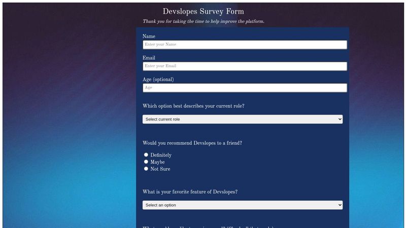 CSS Exercise- Styled Survey Form