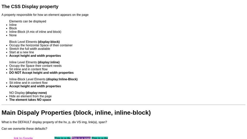 CSS DISPLAY Property
