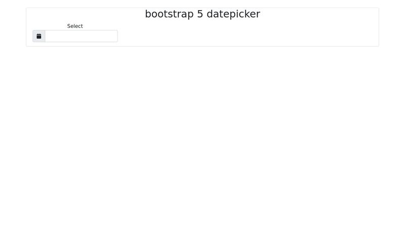 bootstrap 5 datepicker
