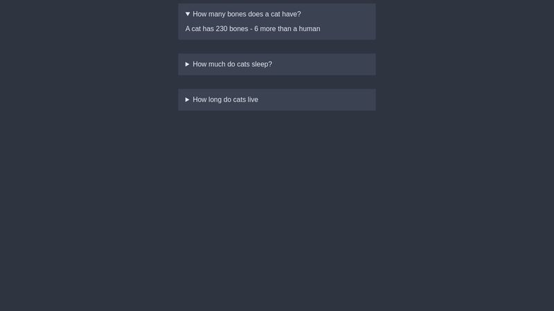FAQ component - React template
