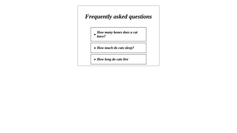FAQ component - React template