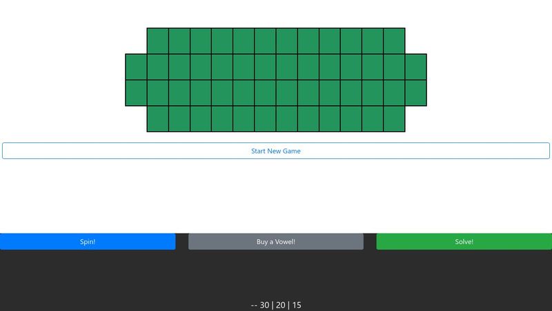 Game: Wheel of Fortune (Mostly Complete)