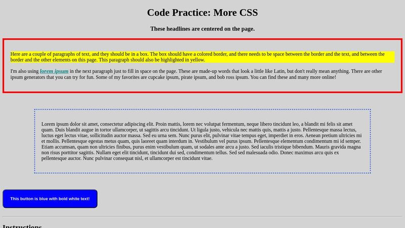Code Practice: More CSS
