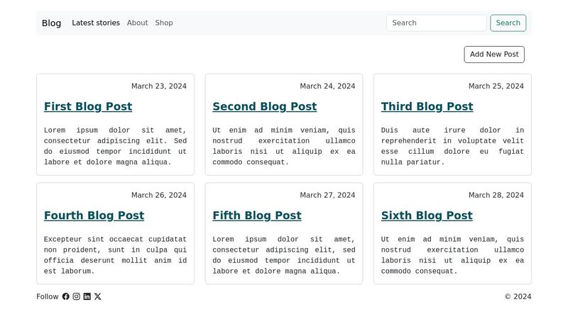Blog: HTML, CSS, JS w/ Bootstrap