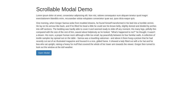 Scrollable Modal Demo